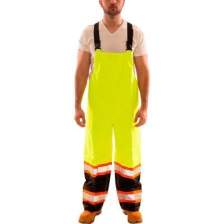 TINGLEY Tingley® Icon„¢ Overall, Fluorescent Lime/Black - Snap Fly Front, 2XL O24122C.2X